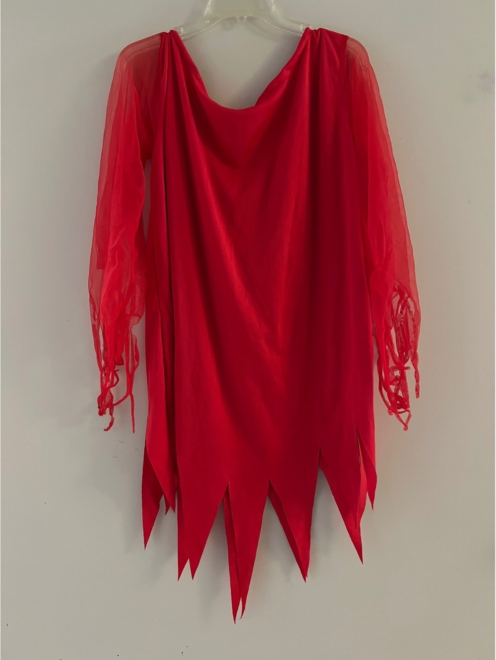Vintage 1990’s Red devil dress Halloween costume with pointed hem Headband
